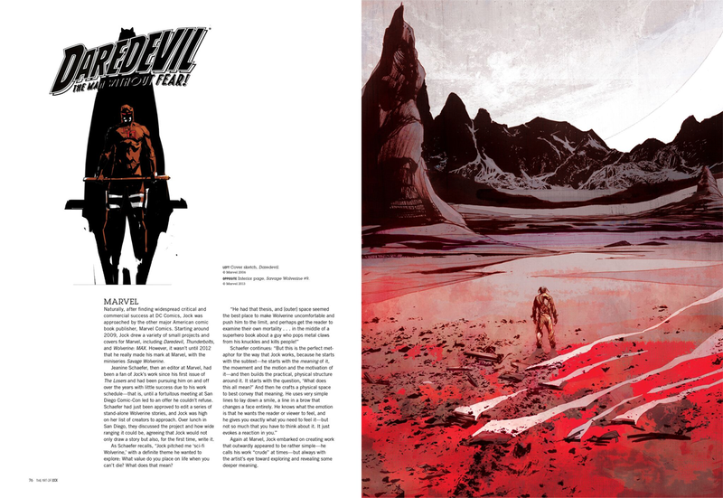 A sample spread from inside The Art of Jock. Photo provided by Insight Editions from The Art of Jock. © Mondo Tees, LLC 2016. All rights reserved.